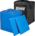 RVMATE RV Leveling Blocks 12 Pack, Heavy Duty Camper Leveling Blocks, Leveling Blocks for RVs, Reduce Trailer Movement, Trailer Leveling Blocks Great for Single and Dual Wheels