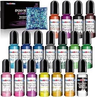 Colorant Resine Epoxy - 18 Couleurs Pigment de Resine Epoxy Liquide - Colorant Resin Epoxy Concentré pour Coloration Résine, Fabrication Bijoux, Peinture, Artisanat, Loisirs Créatifs (10ml)
