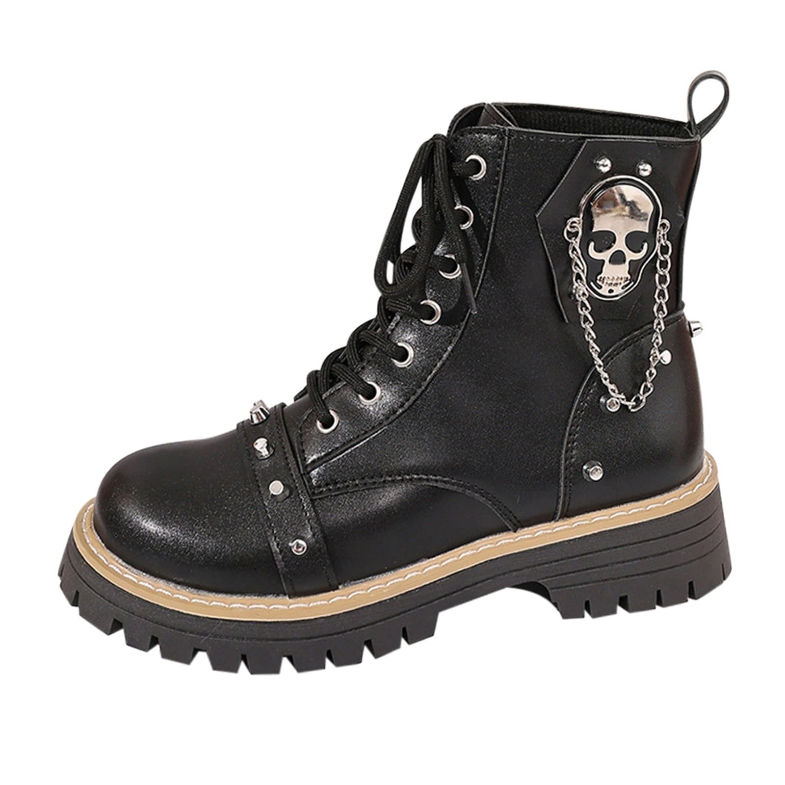Generisch Botines para mujer, tacón de bloque, botas de montaña, botas de mujer, botines de moda, botines de ante lisos, medias altas, elegantes, suela gruesa, zapatos de charol