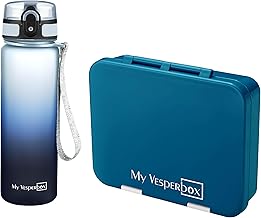 My Vesperbox Jin Set – Bento Box & Trinkflasche 500 ml – Lunchbox mit variablen Fächern – Brotdose für Kinder – auslaufsicher, BPA-frei – ideal für Schule & Kindergarten