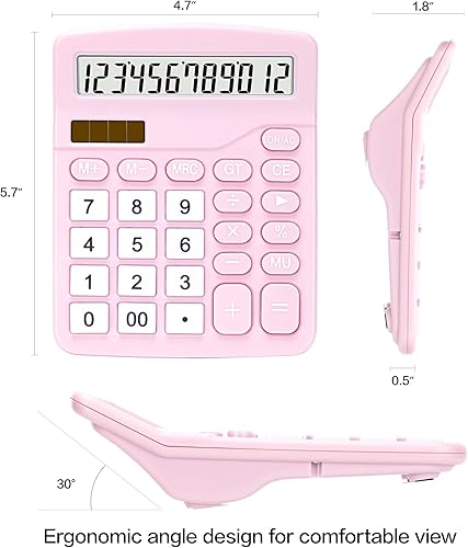 Miniatura 9 de Calculadora, calculadoras de escritorio de función estándar deli con pantalla LCD grande de 12 dígitos y botón sensible, calculadora de oficina de