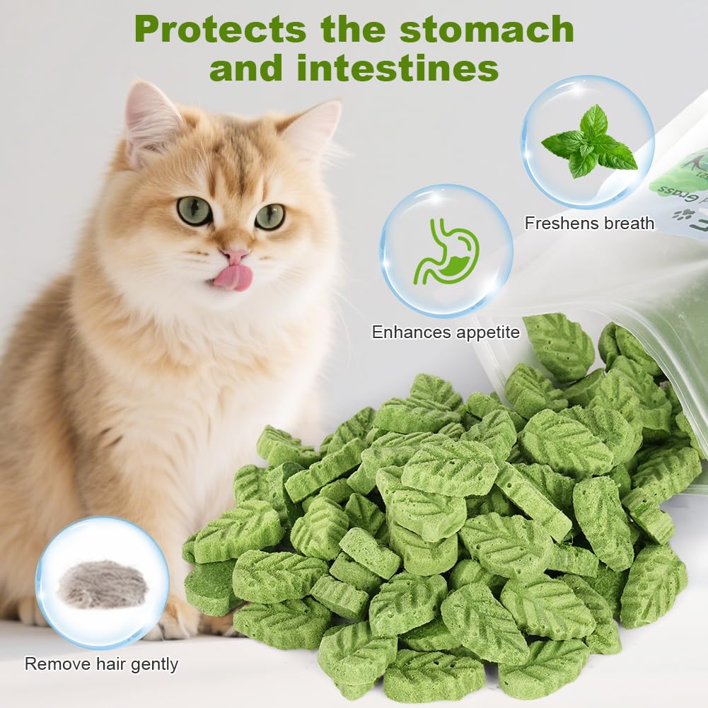 OSDUE Cat Grass Teething Stick, 100g Edible Freezed Drying Cat Grass Treats, Cats Teeth Cleaner - Image 3