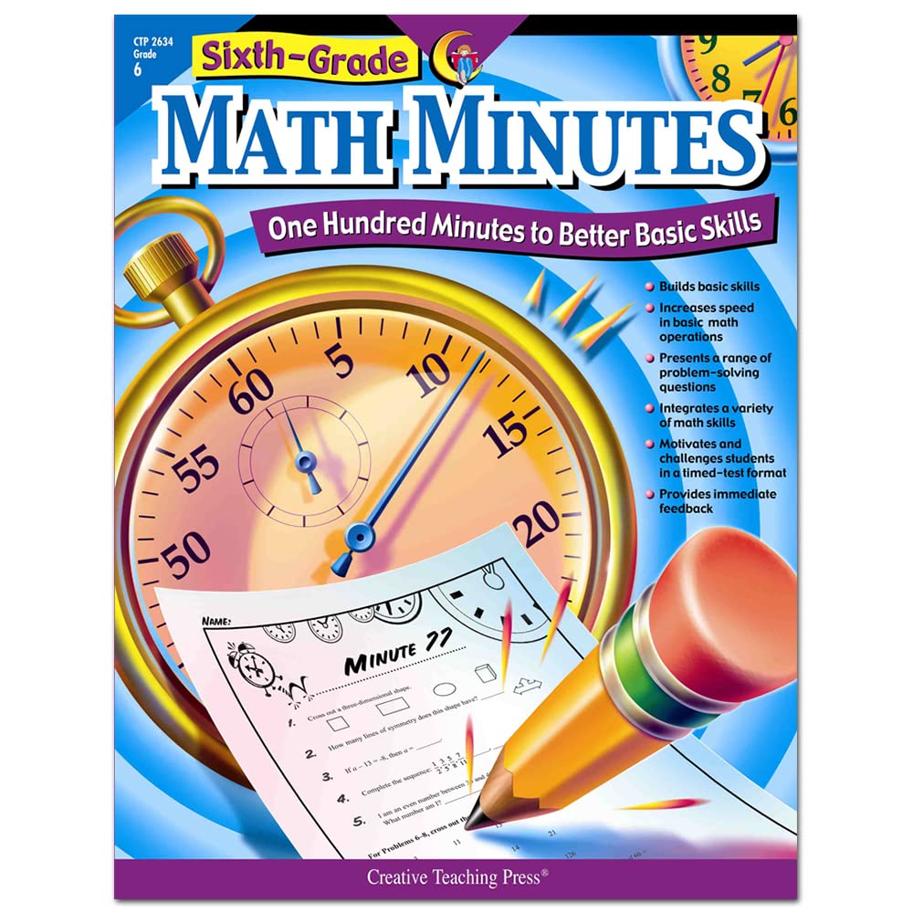 Creative Teaching Press Math Minutes Book, Grade 6