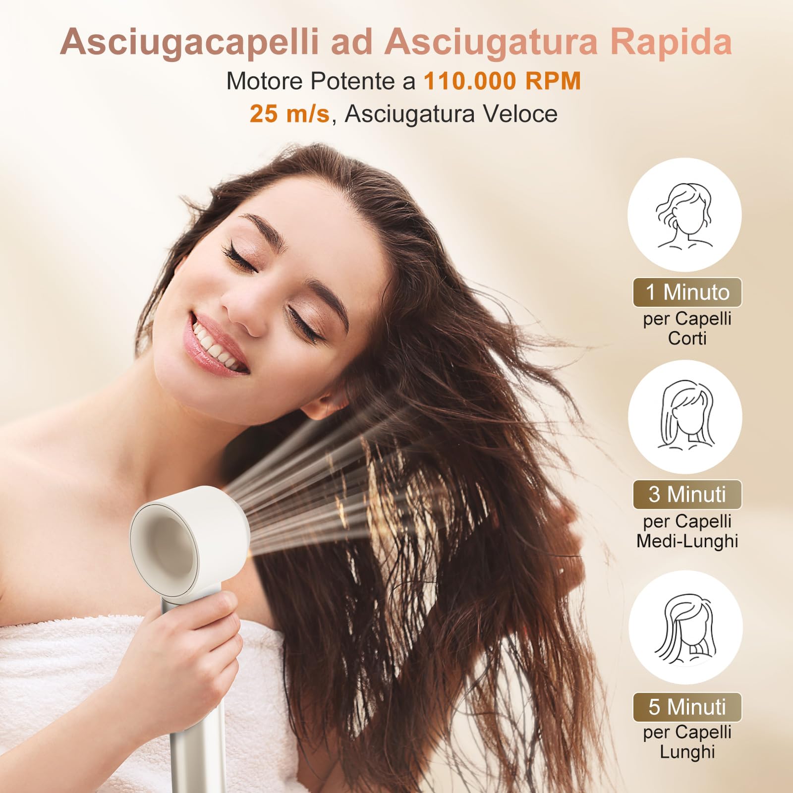 7MAGIC Air Styler 6 In 1, Asciugacapelli Ionico, Spazzola Rotante Per Capelli, Arricciacapelli Automatico, Spazzola Lisciante, Senza Danni Da Calore, Asciugatura Rapida, Con Borsa Da Viaggio