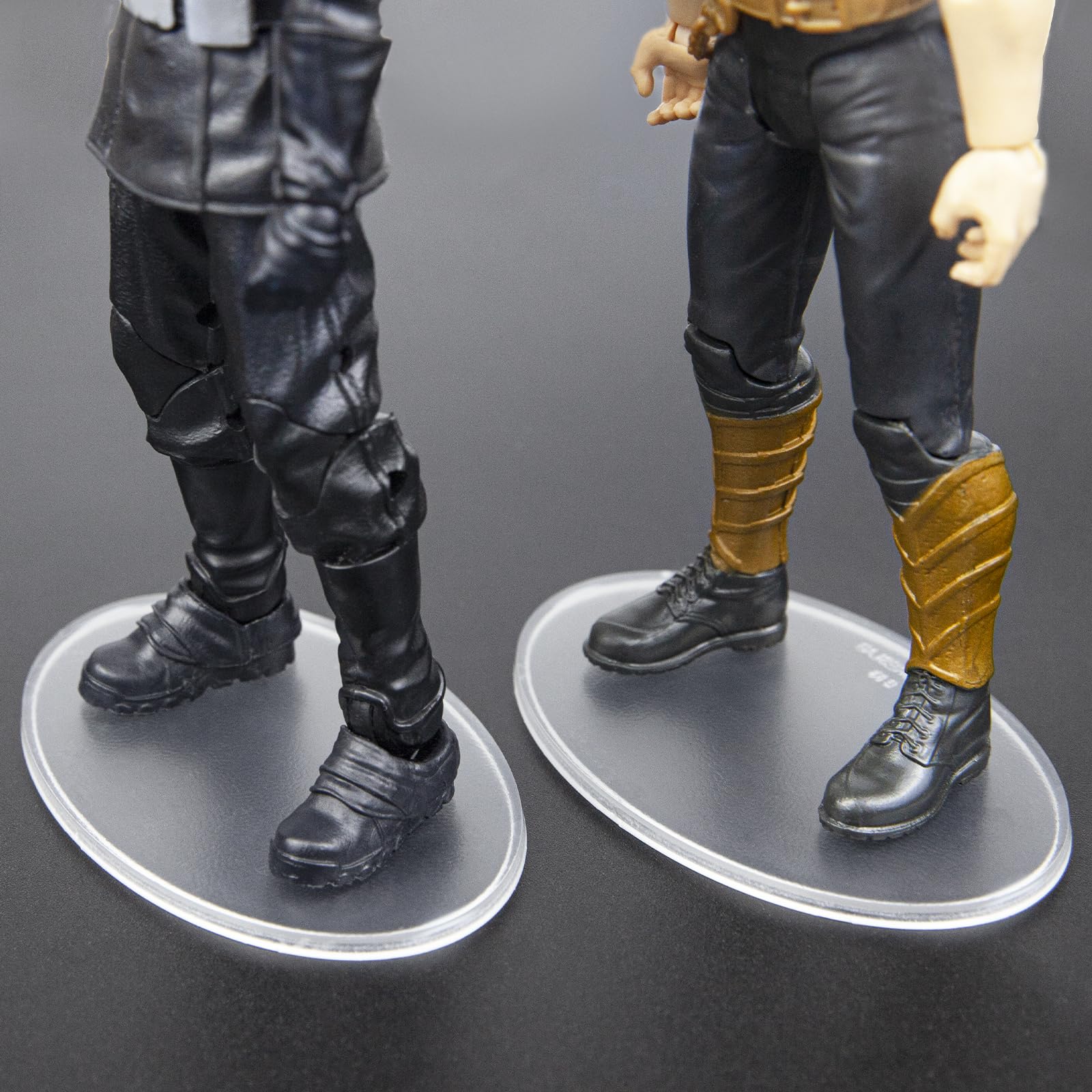 56PCS 6inch Action Figure Stand Base for Display, Support Stand with Peg, Clear Figuras Organizer Holder Accessories, Compatible with Mavel Legends/ GiJeo Classified Series/ D C/ Mo tu 1/12 Scale