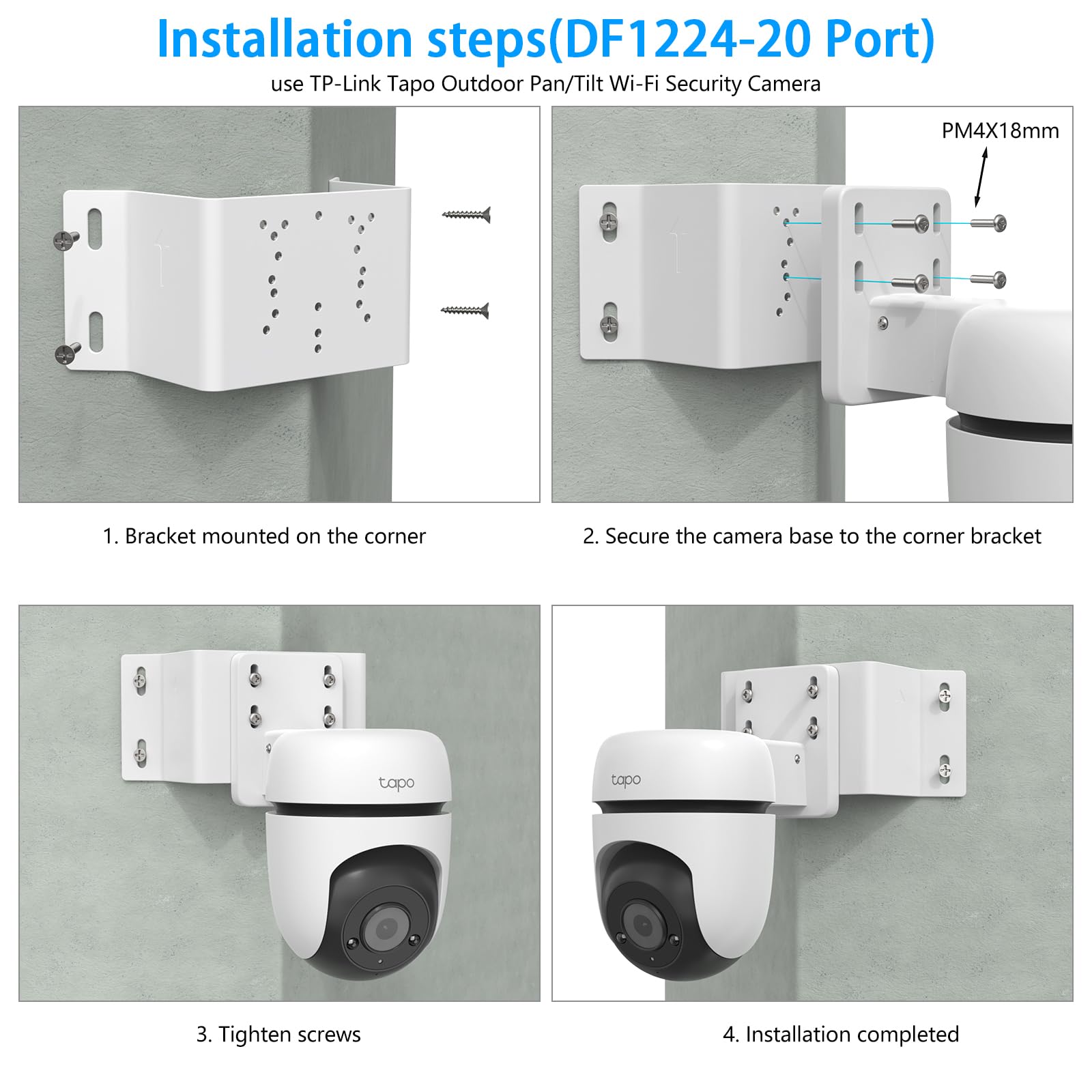 Soporte de esquina para TP-Link Tapo C520WS, soporte ajustable para cámara de vigilancia Tapo C500, soporte de pared de metal para cámara Tapo C510W/C530WS/C501GW/C51A/C52A/TC40/TC41/TC40GW
