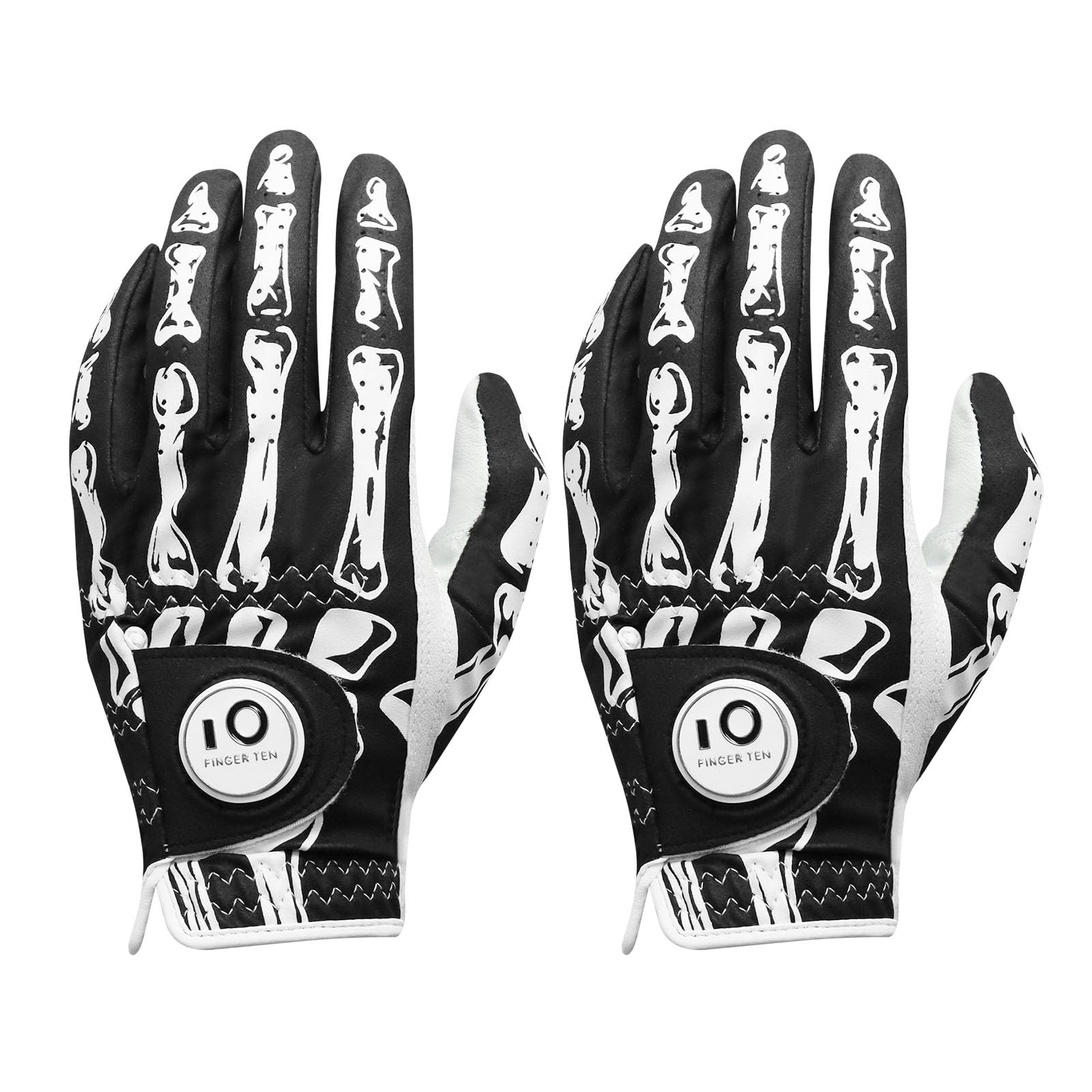 FINGER TEN Golf Gloves Men Left Hand for Right Handed Golfer Resistant Grip Weathersof Value 2 Pack, Men’s Golf Glove Relaxgrip Hot Wet Weather Durable Breathable for Perfect Swing (Dark, M) — image 1