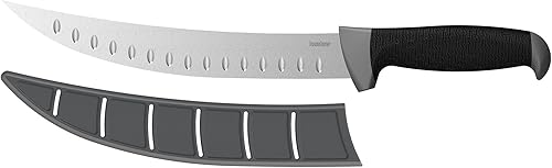 Kershaw Cuchillo curvo para filetear pescado, hoja de acero inoxidable de alto rendimiento de 9 pulgadas, mango de nailon relleno de vidrio, incluye
