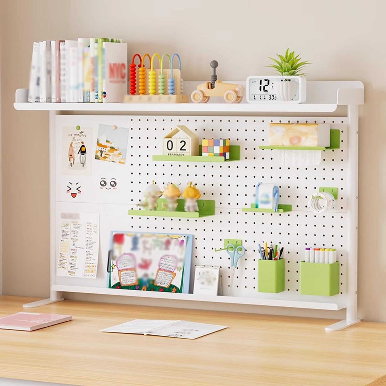 Tablero Perforado Escritorio Panel Herramientas Organizador Pared, Estante de Almacenamiento de Escritorio, Organizador de Tablero Perforado, Organizador Adecuado para Dormitorio u Oficina(75*43.5cm)