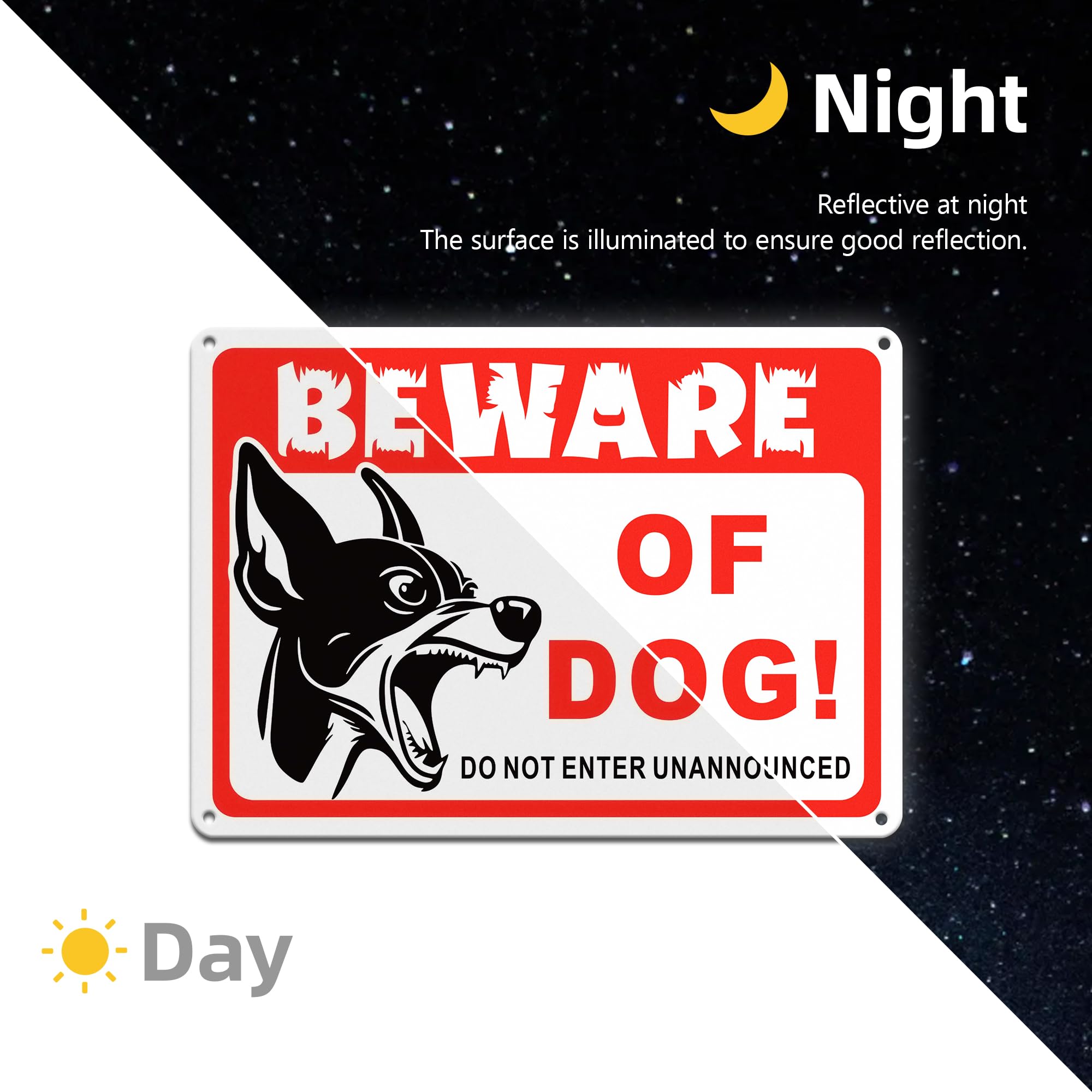 TAKULA 25 * 18CM Beware of the Dogs Sign,Crazy Dogs Live Here Sign,Dangerous Dog Sign,Do Not Enter Dog Sign,Suitable for Outdoor Gates and Fence Gates - Image 3