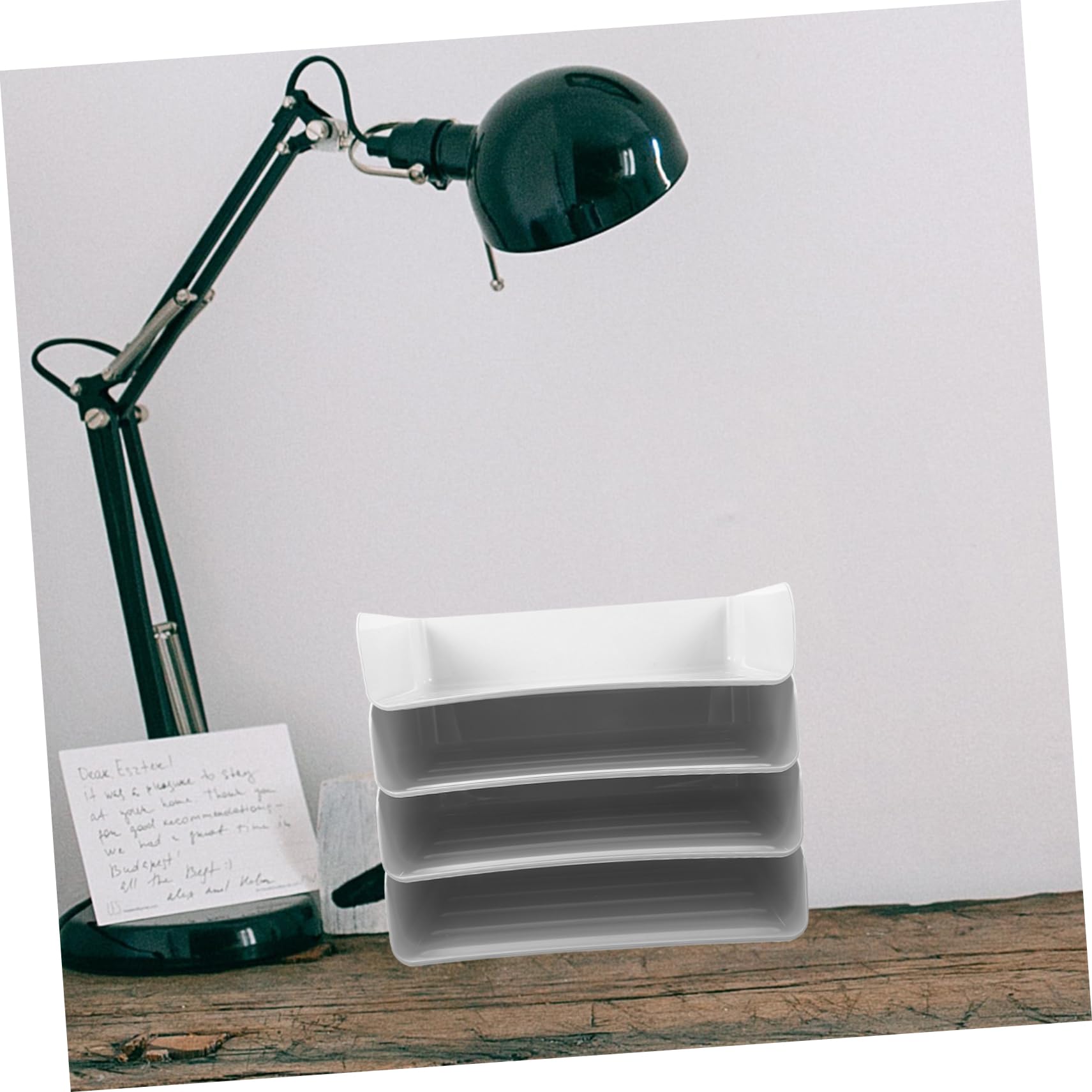 Operitacx Organizador De Escritorio Apilable Para Documentos Soporte De Papel Para Oficina Estante De Almacenamiento De Papeles Diseño Moderno y Estable Para Mantener El Escritorio Ordenado