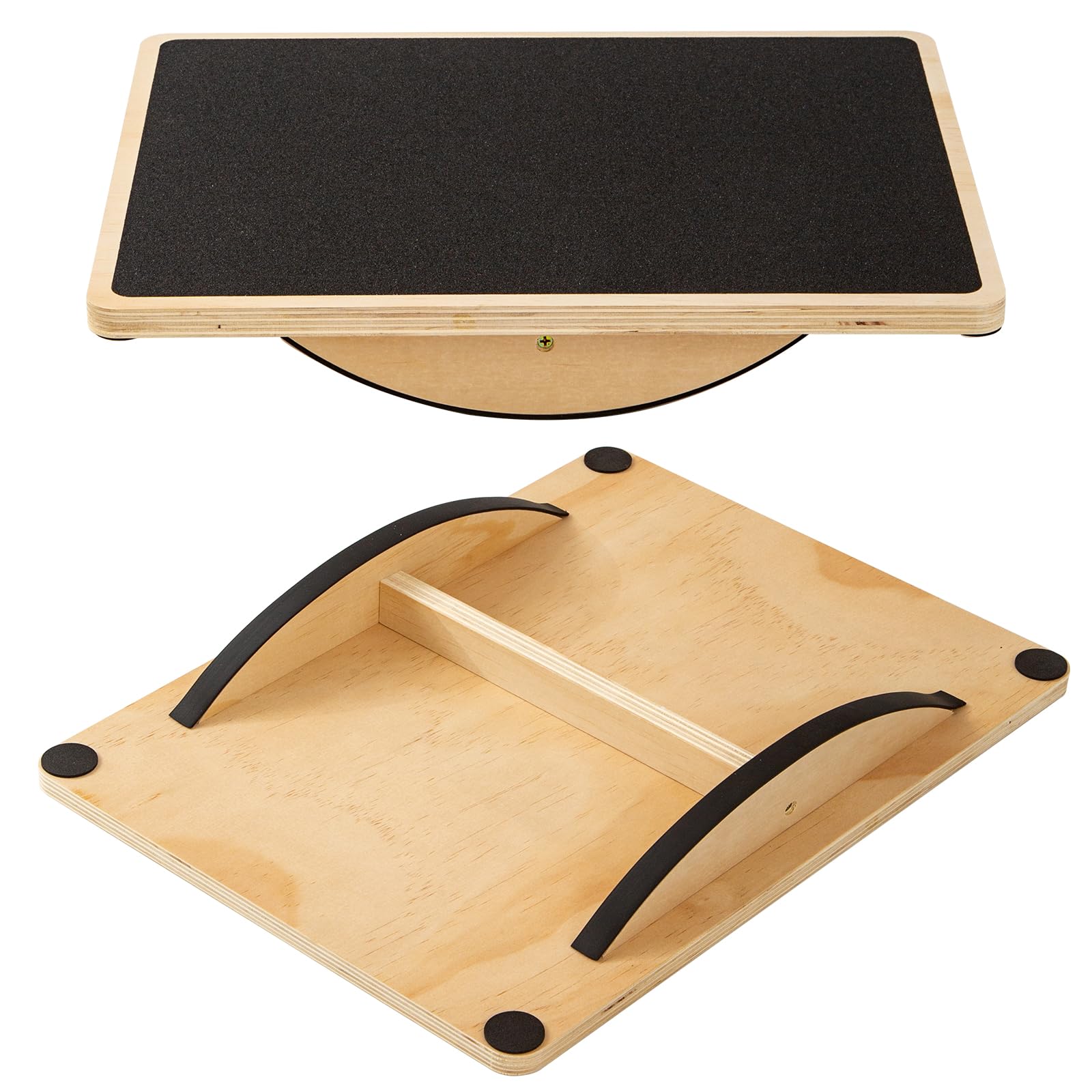 Wooden Rocker Balance Board AntiSlip 350LBS Trainer Desk Physical