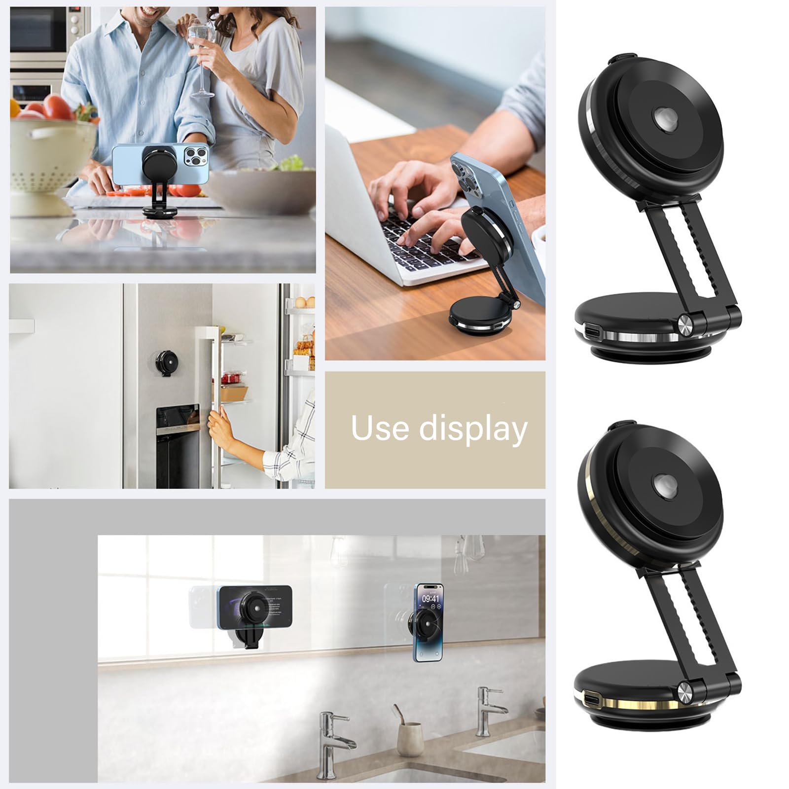 Supporto per Supporto per Smartphone Magnetico Parabrezza con Aspirazione A Vuoto A 360 Gradi Rotabili per Le Videochiamate Navigazione