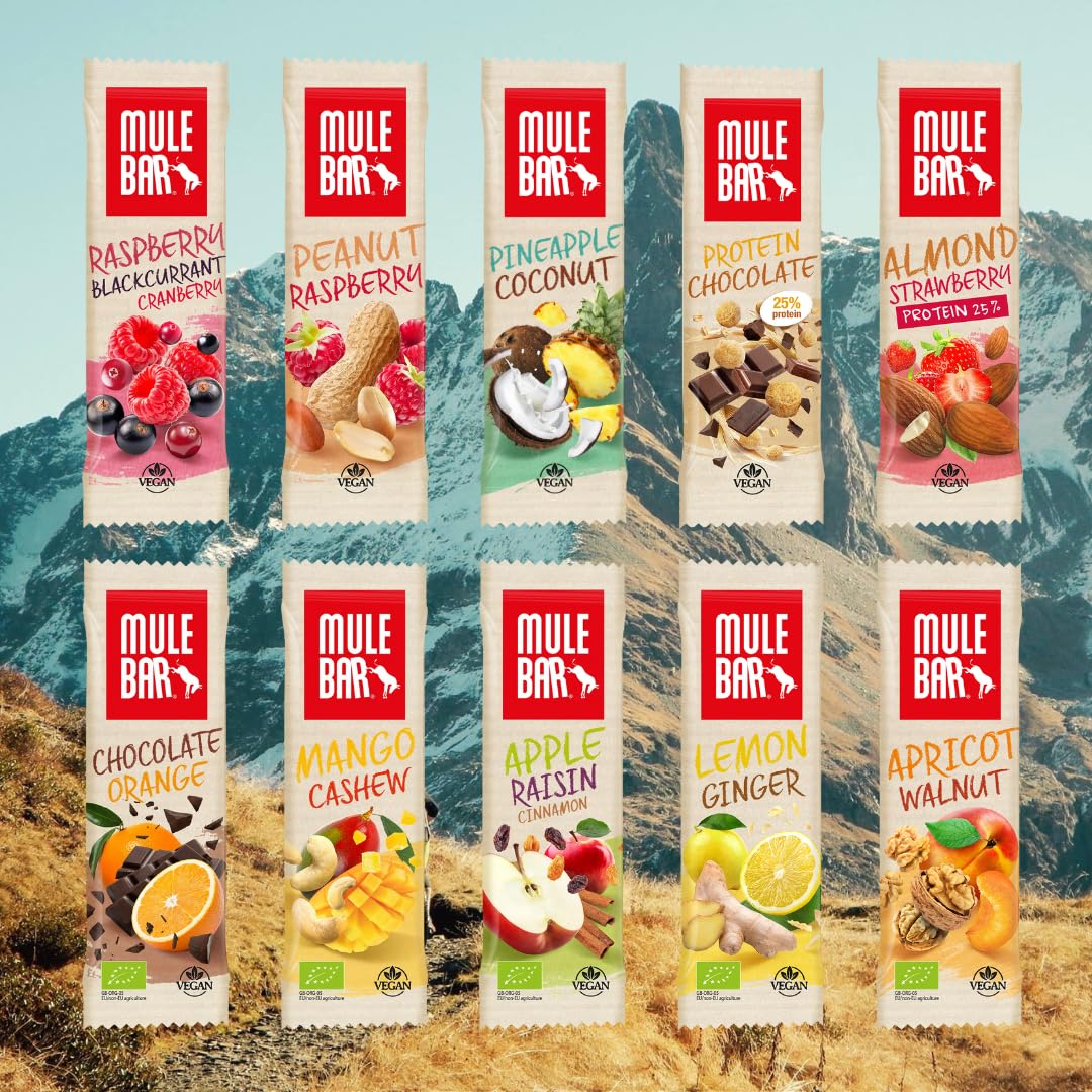 MULEBAR - Caja de 30 Barritas Energéticas Mixtas - Textura Suave - Fáciles de Digerir - 100% Naturales, Veganas- 40g