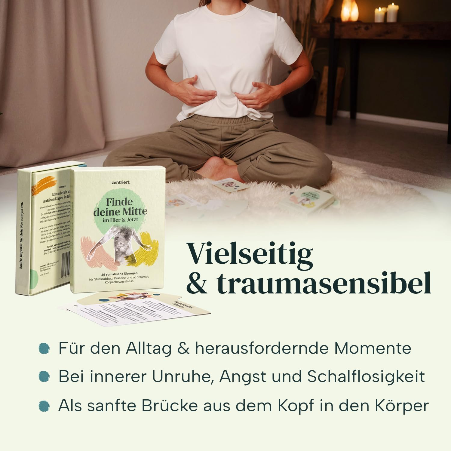 Achtsamkeitskarten Set – 36 Übungen für innere Ruhe, Entspannung & Achtsamkeit | Atemübungen, Körper, Nervensystemübungen & Breathwork