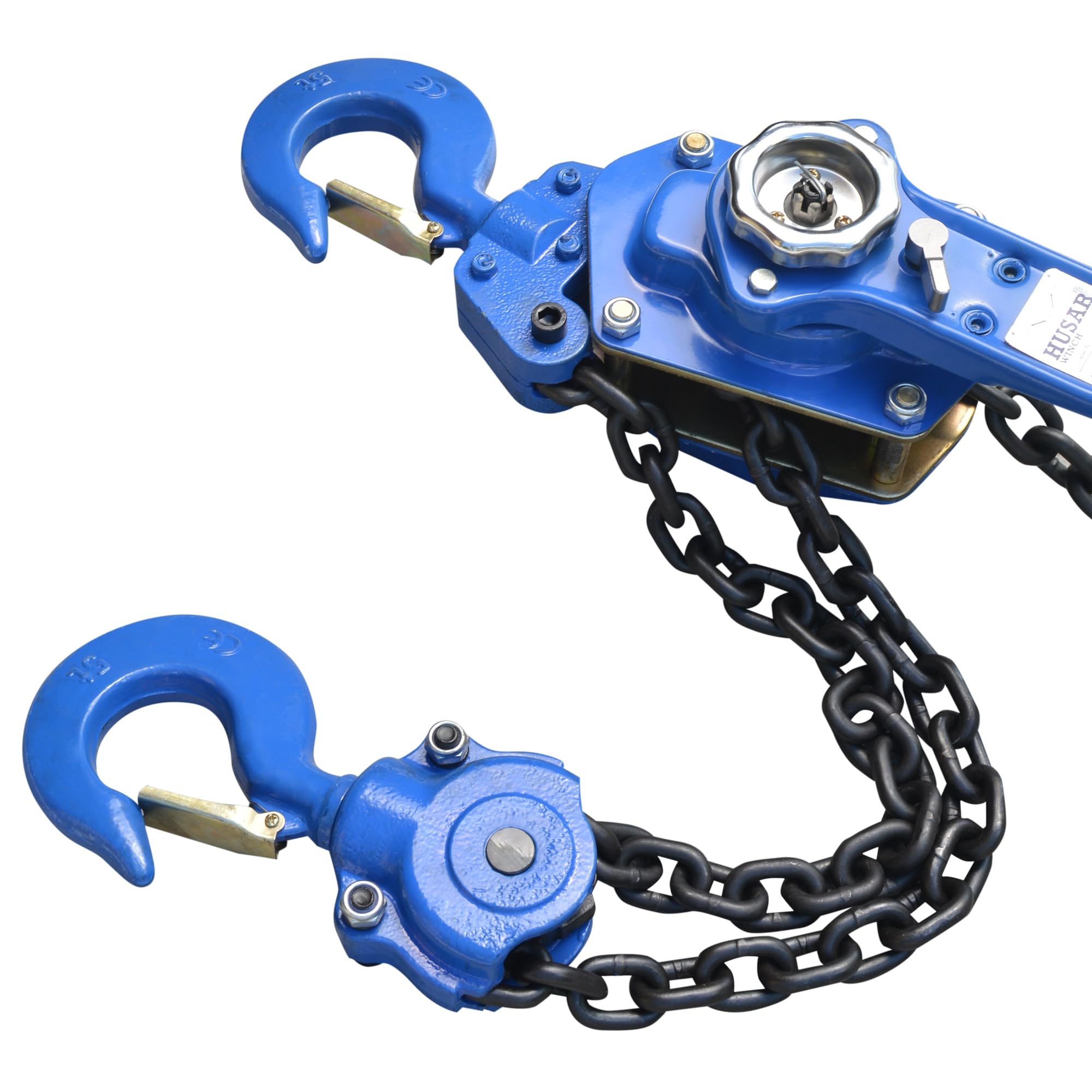 Kettenzug Handseilwinde 1.5T 3M, Vollverzinkte Kette, 1500 kg (3300 lbs) Tragkraft Flaschenzug Seilzug Hebezug Ratschenzug, 3 Meter Kette, Kettenblockaufzug