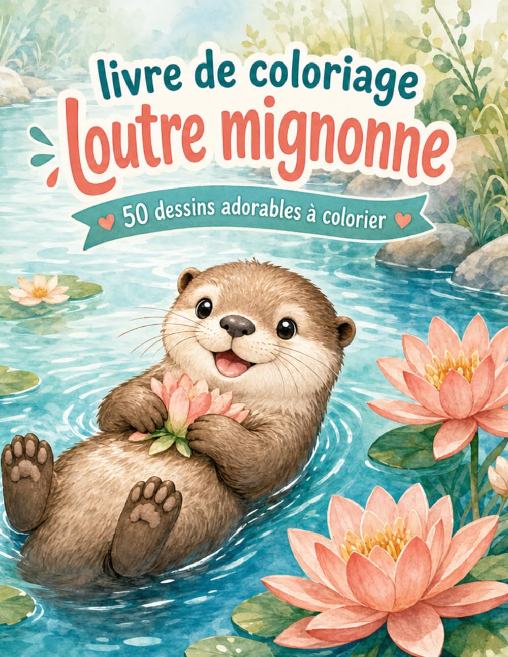 livre de coloriage loutre mignonne: 50 dessins adorables aux grands espaces pour détente et créativité