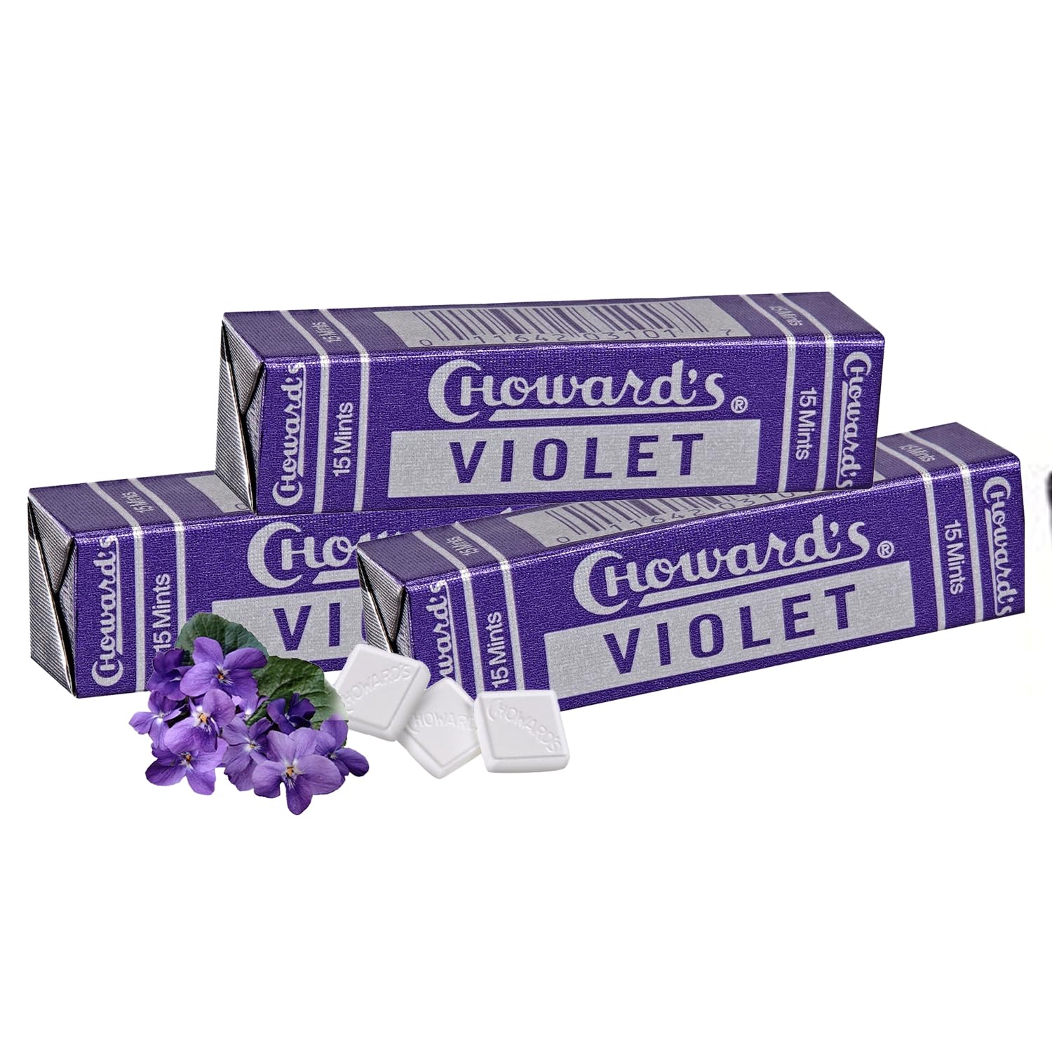 Violet Mints Candy | Bold Aromatic Flavor | Perfect for Snacks in Lunchboxes, Travel, Sharing, and Gifting | Nostalgic Vintage Candy | 3 Pack (15 Mints Per Package)