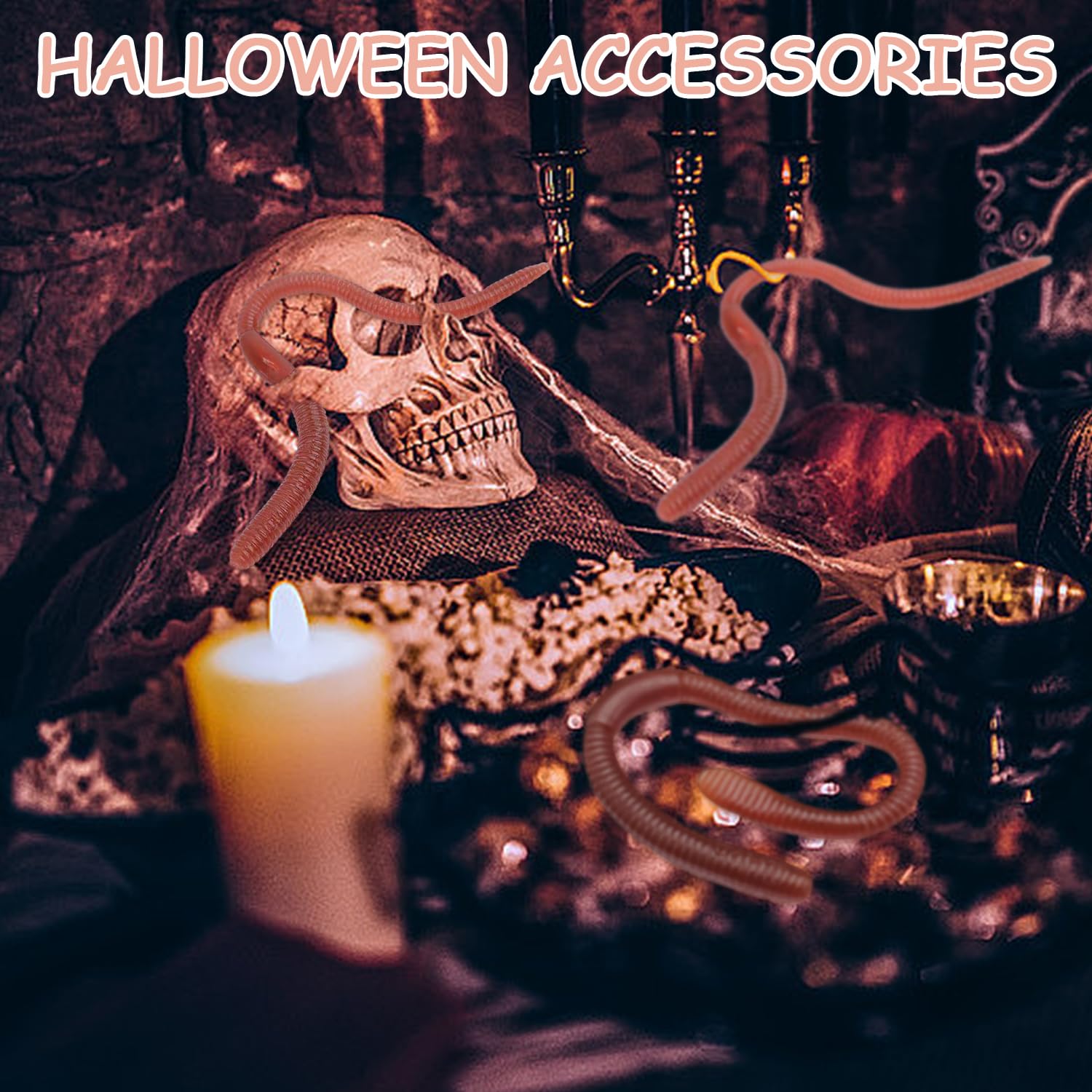 60 Pezzi Falso Lombrico Finto Trucco Giocattolo Plastica Morbido Elastico Realistico Lombrichi Simulato Esche Da Pesca Esche Per La Decorazione Di Halloween