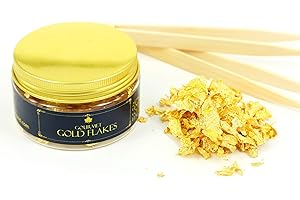 Barnabas Blattgold Genuine Edible Gold Flakes (150mg/Jar) - Elevate Your Culinary Masterpieces...