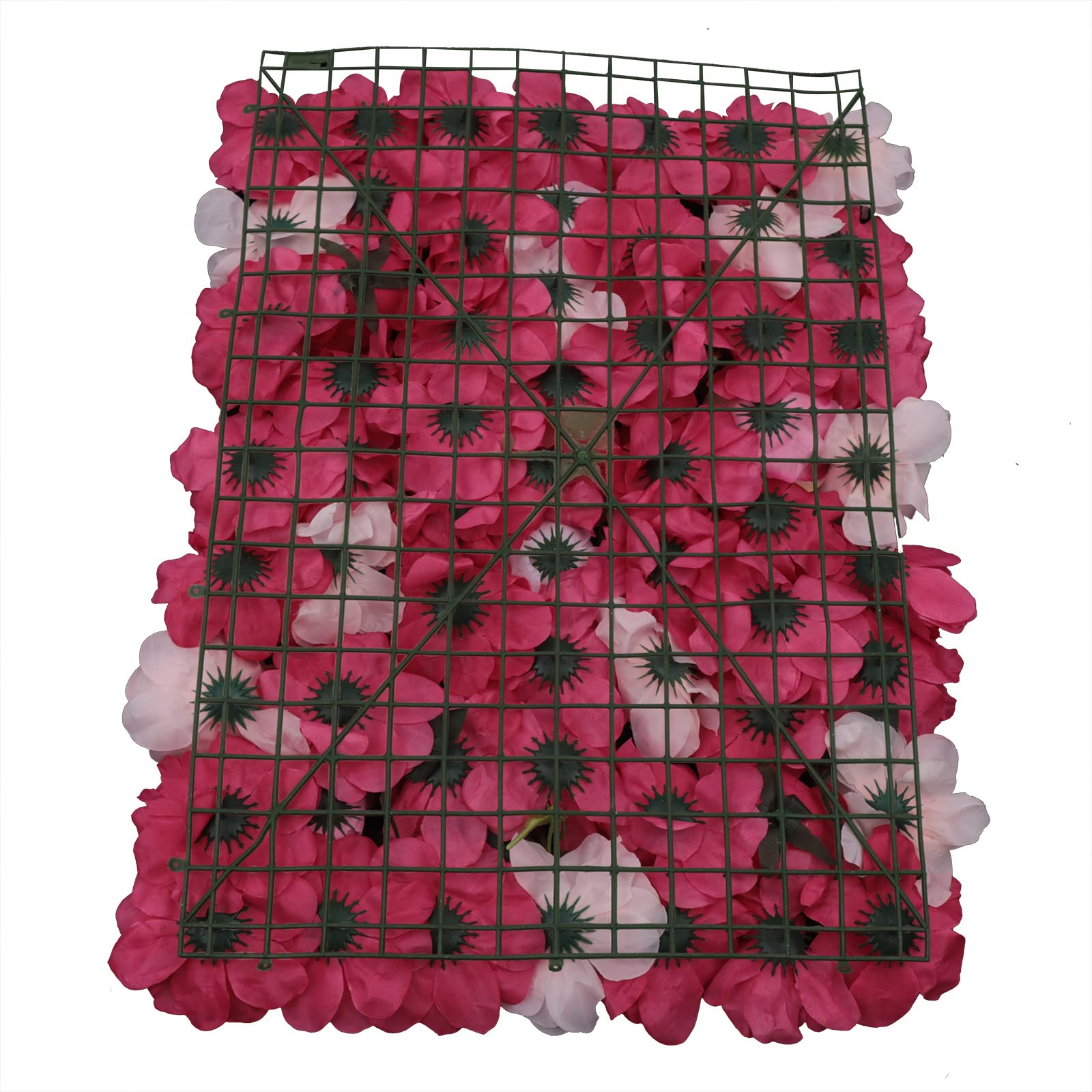 Blumenwand Wandpaneel 12 Stück Blumen Pflanze künstliche Blumenkulisse Rose Panel für DIY Hochzeit Party 60 * 40cm (Rosarot)