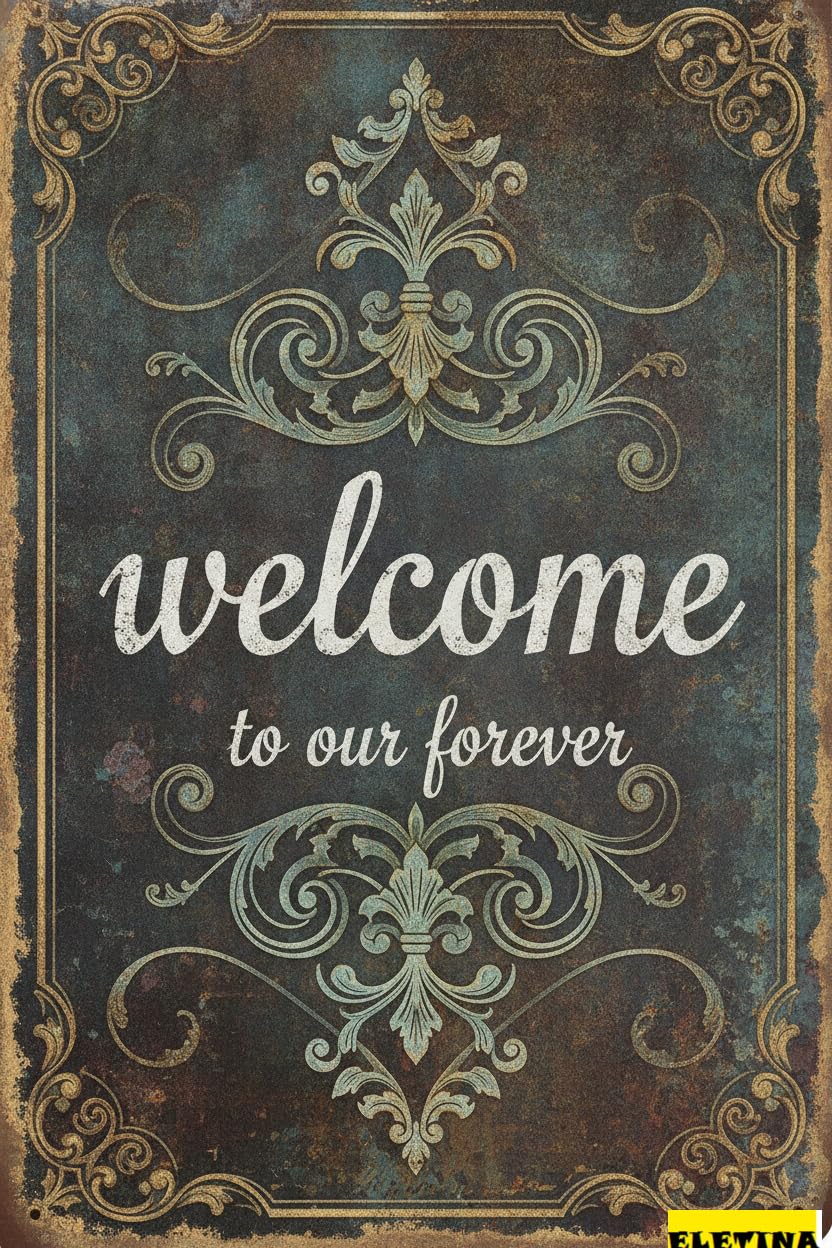 Tin Sign for Man Cave Retro En S/welcome To Our Ever, Rustic En Welcome Wedding 8x12 Inch Private Property Decorative