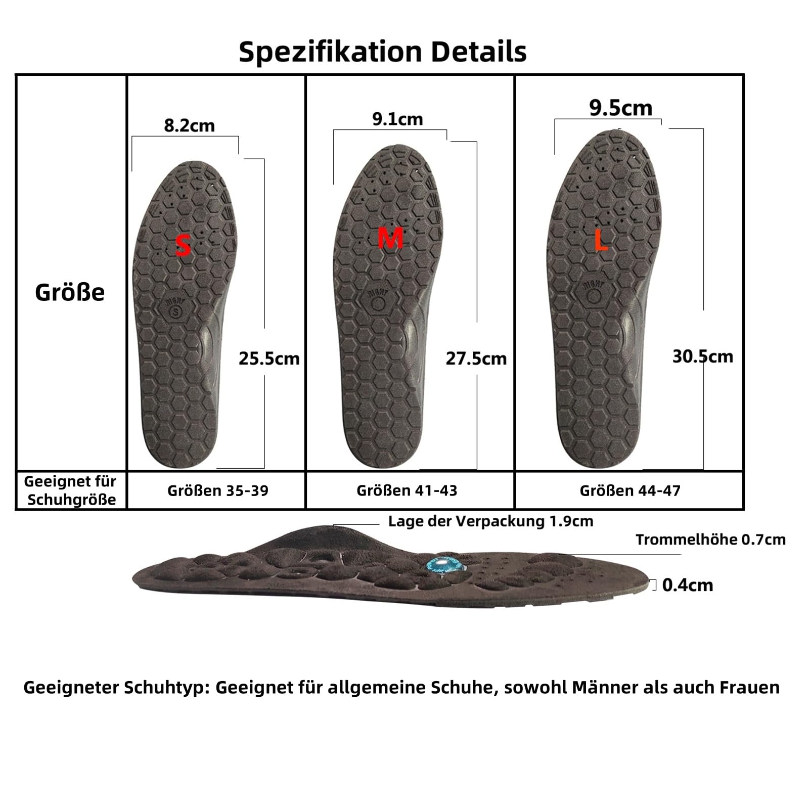 Solette originali, sollievo per piedi doloranti con inserti magnetici per agopressione - sani, comodi e traspiranti
