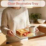 Hacaroa 4 Pack plateau de coupe en verre trempé avec pieds en caoutchouc, rectangle antidérapant panneau, long plateau en verre transparent pour comptoir de cuisine, table, résistant aux écumoires, résistant à la chaleur, 2 Taille