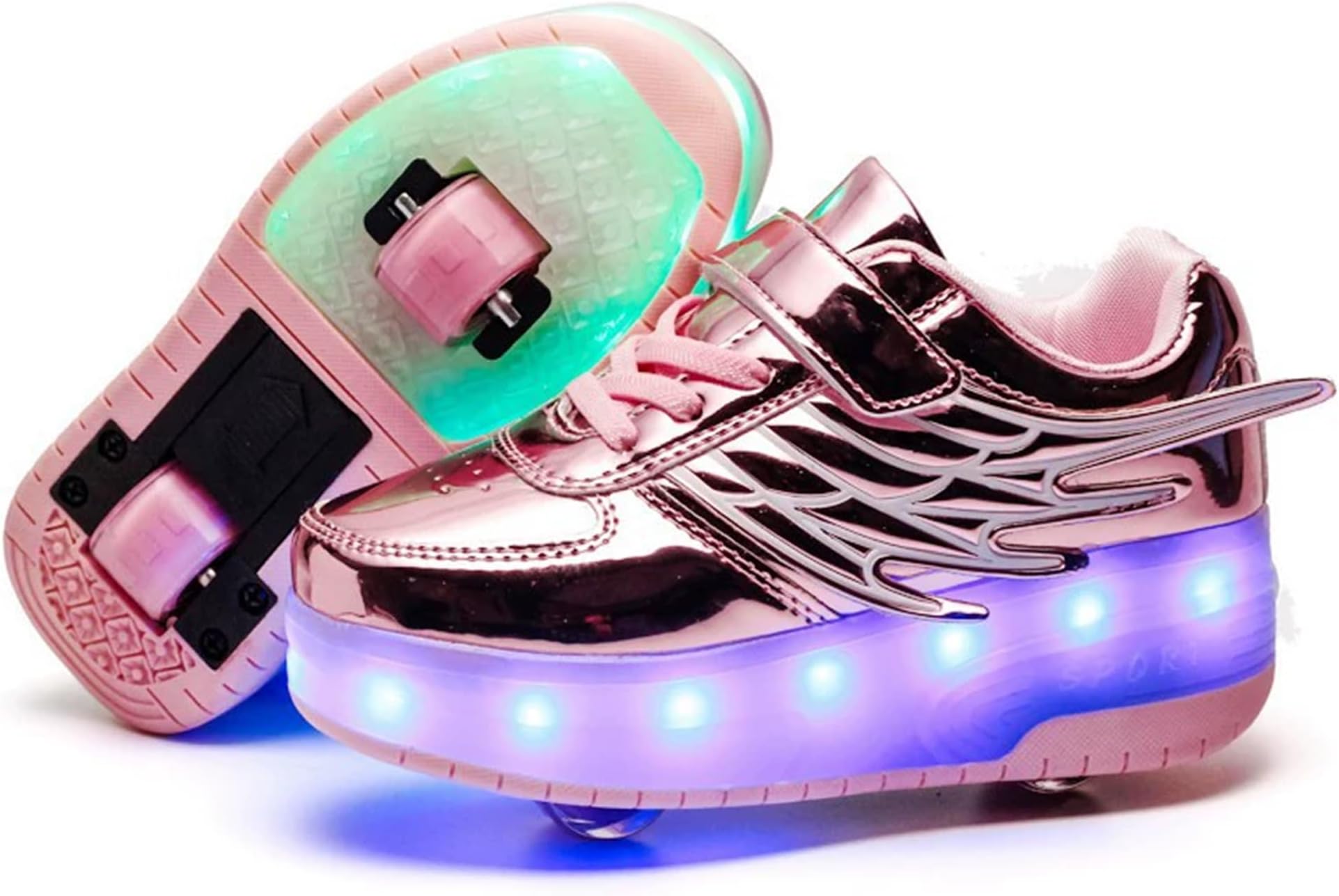 Roller Skate Shoes for Kids Boys Girls LED Roller Sneakers Light Up Fashion Flashing Wheels Shoes Rechargeable