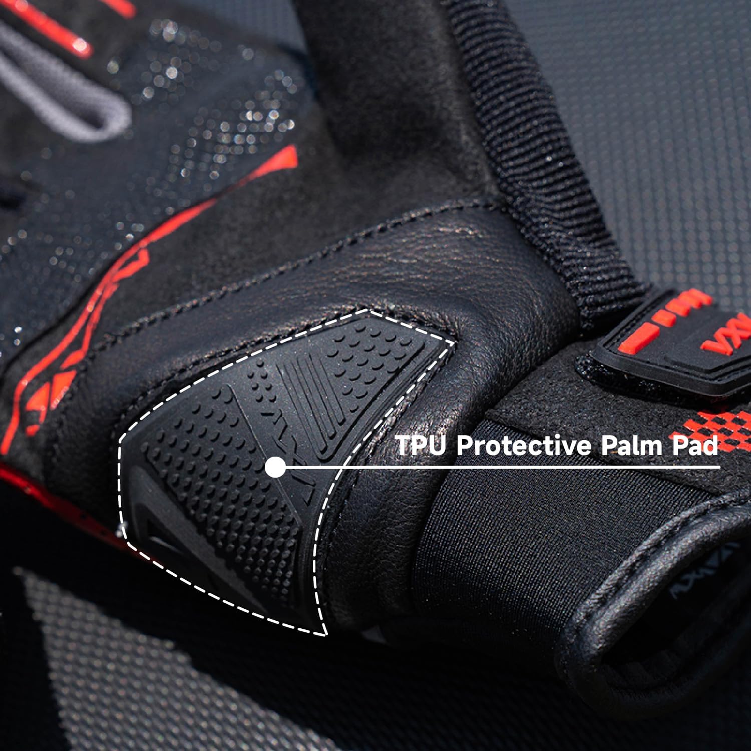 VXW Motorcycle Gloves for Men Women - with Palm Sliders&Knuckle Guards, Touchscreen Design, Faux Leather for Motorcross, Dirt Bike, MTB and Daily Riding