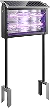 Outsunny Solar Bug Zapper Outdoor, 3500 V Electric Mosquito Fly Zapper with 4.3 m Extension Cord, Indoor USB Charging Fly Killer with Dusk-to-Dawn Control, Solar Panel Wall Mount, Black
