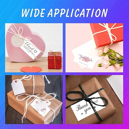 Miniatura 4 de KIUKIUO 300 tarjetas de visita pequeñas de agradecimiento, 6 estilos de agradecimiento por notas de apoyo, tarjetas de felicitación de