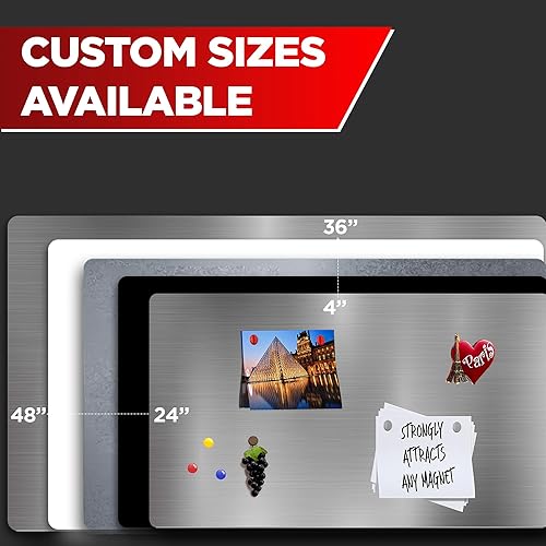 Miniatura 2 de Tablero de pared magnético para la oficina y el hogar, tablero de anuncios grande, tablero magnético - 3 acabados incluidos. Pizarra blanca