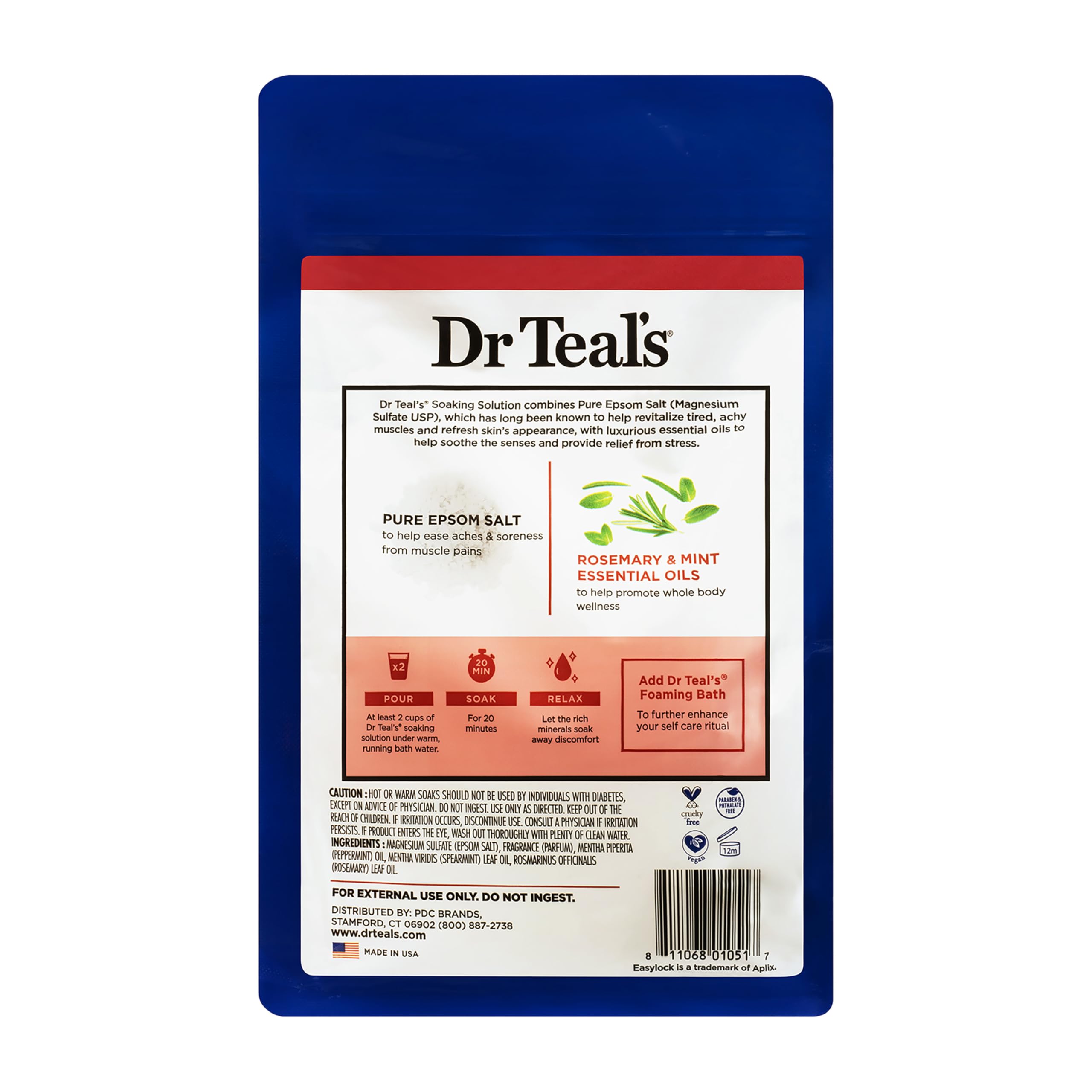 Dr Teal's Epsom Salt Soak - Rosemary & Mint -13 Dr Teal's Epsom Salt Soak - Rosemary & Mint -13