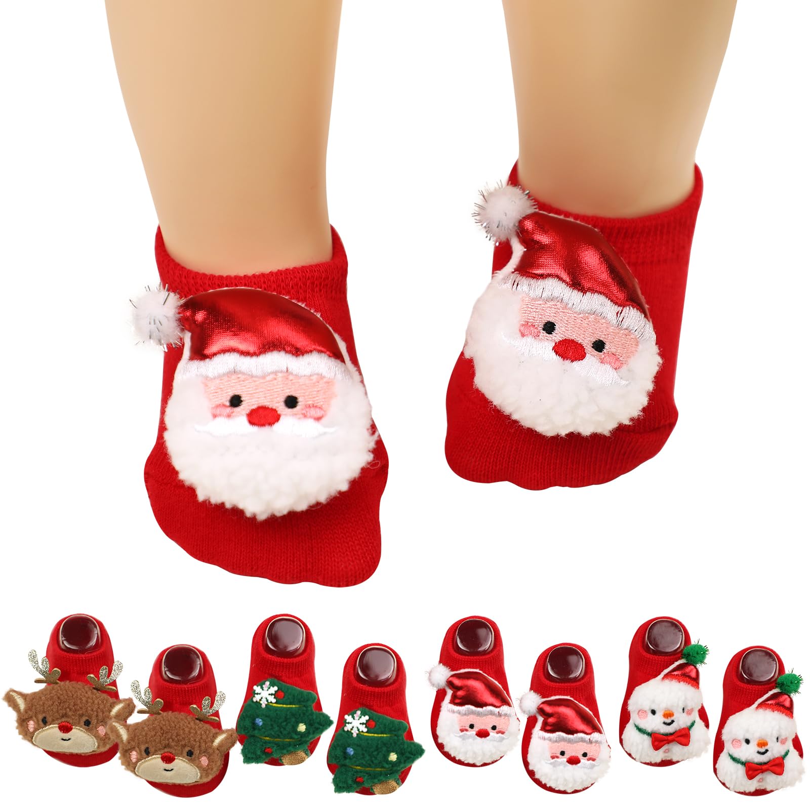 SFGHOUSE Baby Girls Socks Non-Slip Grips for Babies Princess Low Cut Toddler Ankle Socks for Girls Christmas Gifts