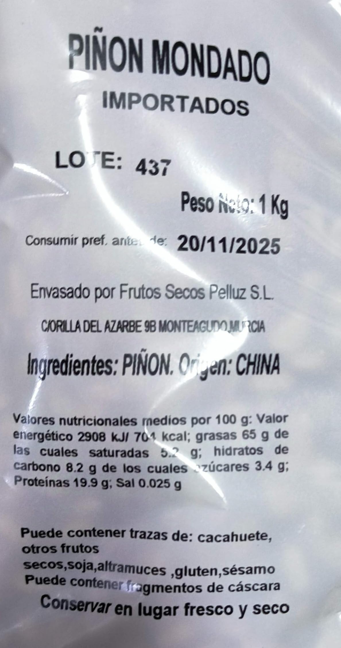 Piñones Mondados 1 Kg - Deliciosos piñones pelados y listos para disfrutar