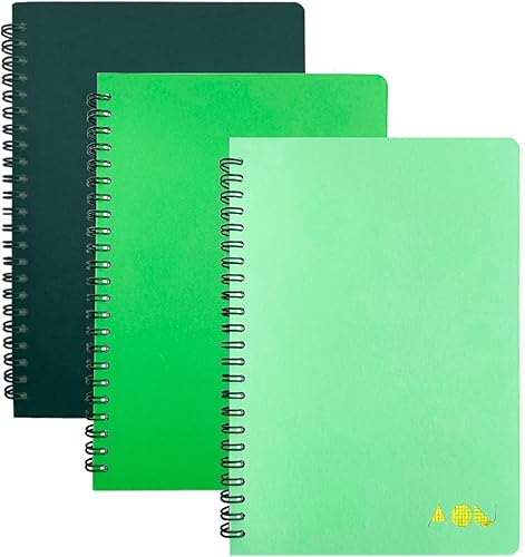 AOU Paquete de 3 cuadernos de espiral rayados, 8.3 x 5.7 pulgadas, 80 hojas160 páginas de papel grueso de 3.53 ozm por cuaderno, bloc de notas con