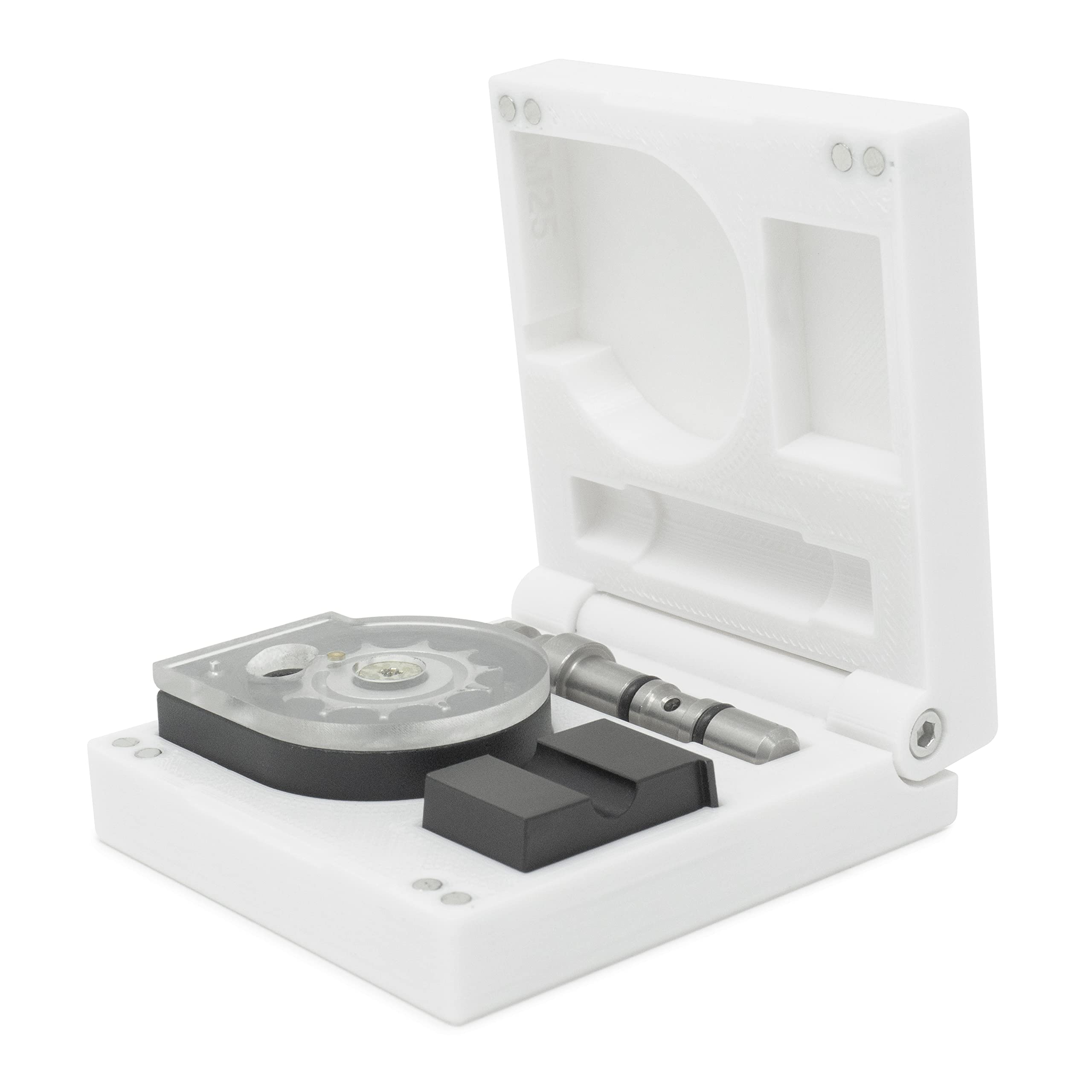 Kube3d Slim Magazine Case Compatible with: Artemis/SPA M25 Magazines, Single Shot Tray & Fill Probe – Plastic Cover, Flip Lid Magnetic Box Rifle