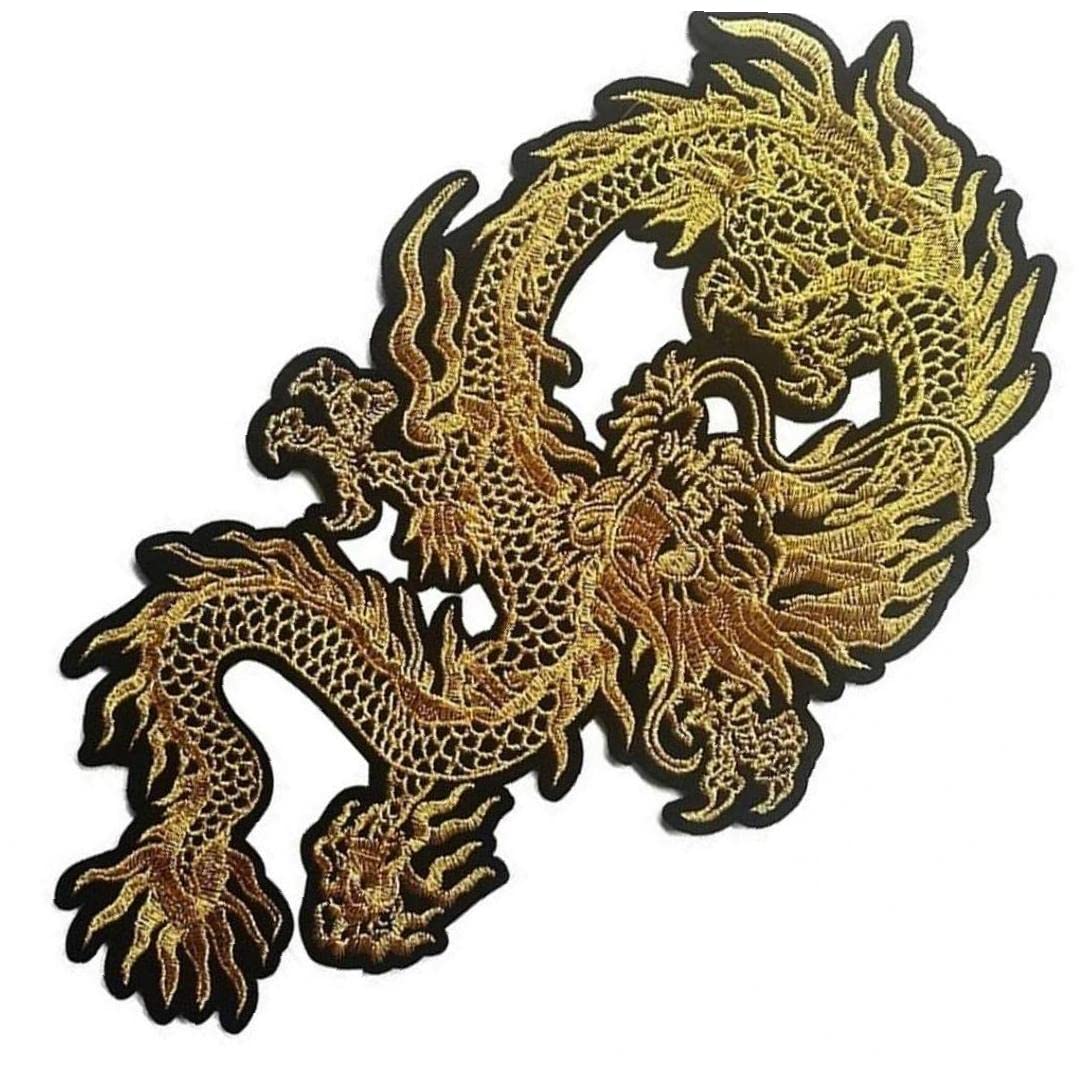金龍　ゴールデンドラゴン　ハンドメイド Amazon.co.jp: ゴールデンドラゴン刺繍入りの中国のドラゴンドラ
