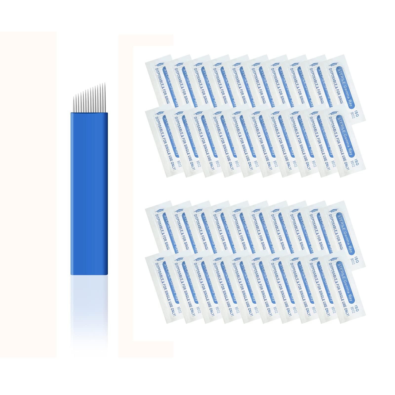 PinkiouEyebrow Tattoo Pen Microblading Machine for Brow Color Permanent Makeup (Silver) and Needles (14pin)