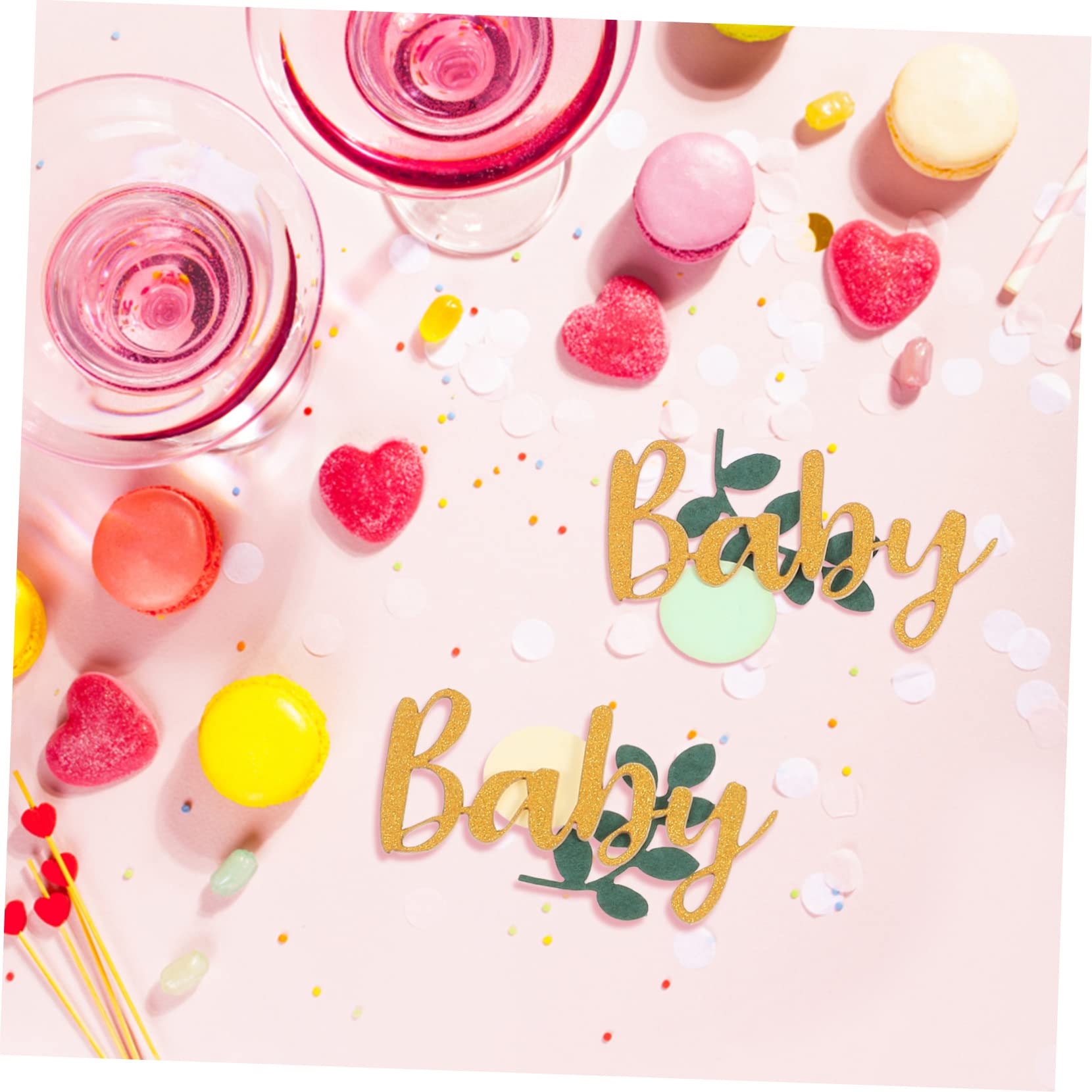 Amosfun 10sätze Shower Konfetti Dekorationen Konfetti Buchstaben Und Kreisformen Für Babyparty Tischdeko Gender Reveal Und Feierlichkeiten