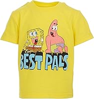 Vista 2 de Nickelodeon Paquete de 3 camisetas gráficas de manga corta con estampado de Bob Esponja, Amarillo, turquesa, rosa
