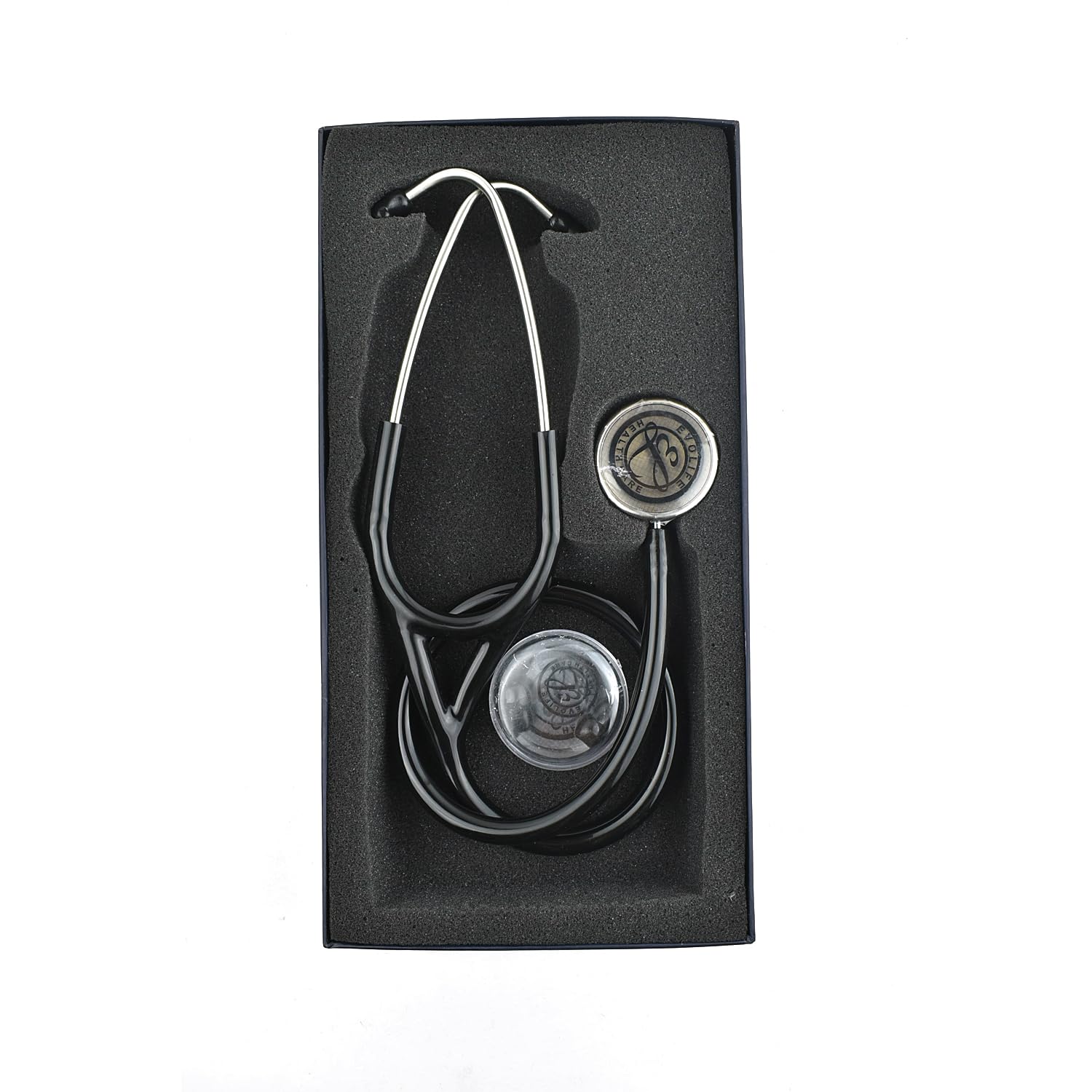 Dishan Stainless Steel Dual Chest-Piece Long PVC Tube Doctors Double Heart High Acoustic Stethoscope (Black)-picture-27