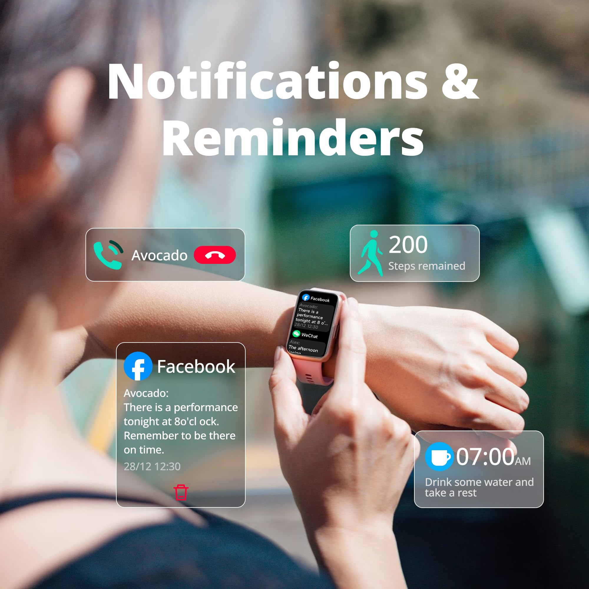 Fitness Tracker Smart Watch for Men Women, 1.47" HD with Bluetooth, 24/7 Heart Rate & Blood Oxygen Monitor, Sleep & Step Counter, 100+ Sports Modes, IP68 Waterproof, Compatible with Android iOS