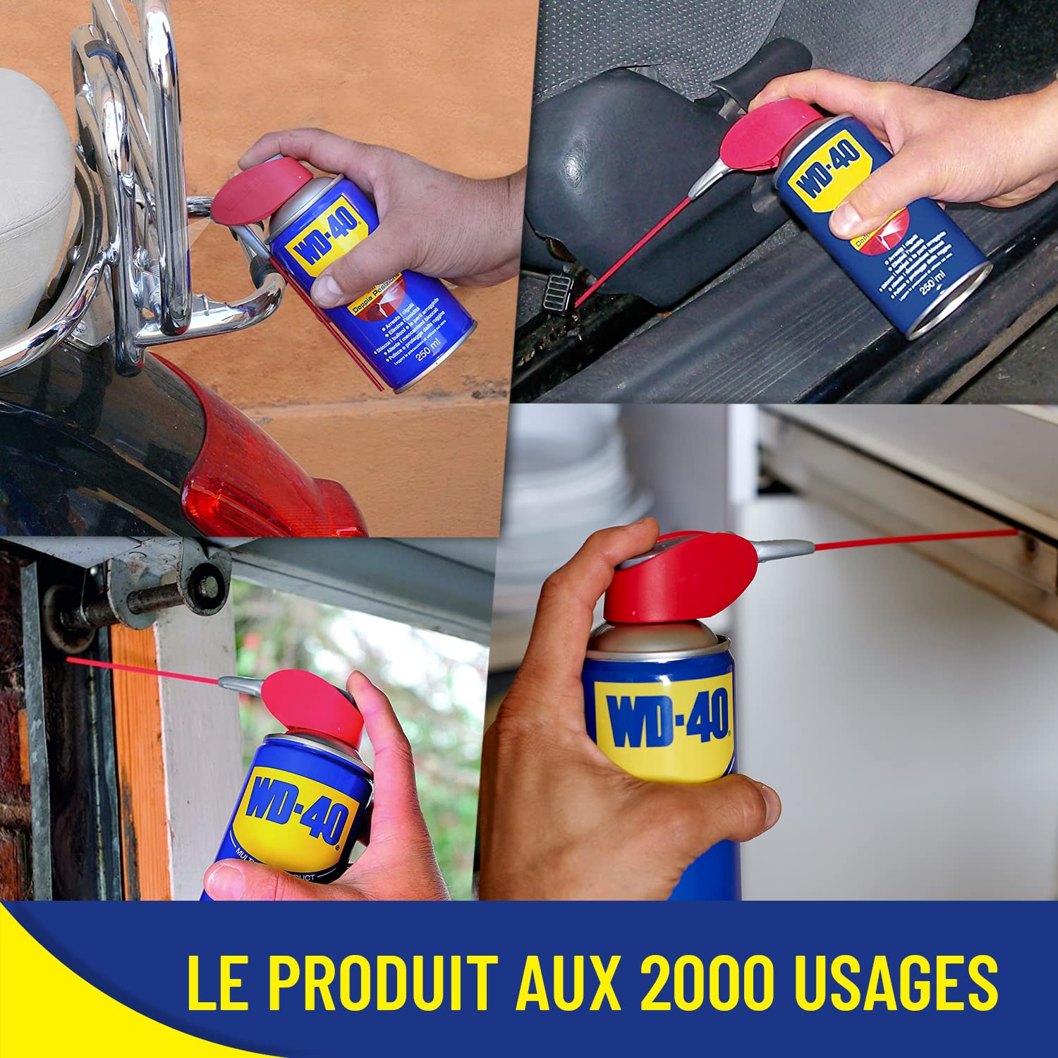 WD-40 Produit Multifonction Spray Double Position Sans Silicone Non Conducteur Compatible Plastiques, Caoutchoucs, Tous Métaux • Carton de 20 aérosols 200 ML