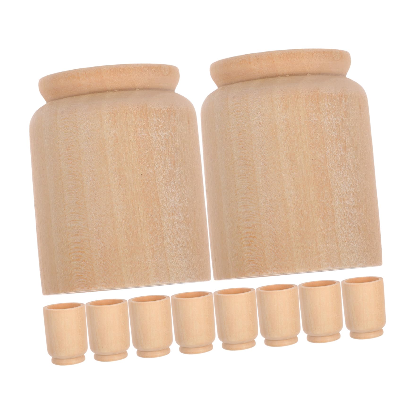 Alipis Easter Decor Egg Holders 10pcs Egg Shaped Cups Wooden Jar Display Stand