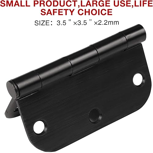 Vista 119 de Paquete de 6 bisagras redondeadas, radio de 5/8 de pulgada, herrajes para cabaña, bungalow, apartamento, casa rodante, rascacielos, habitación