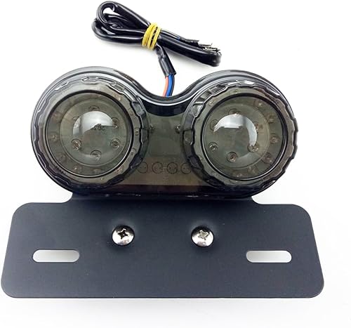 Miniatura 1 de Luz trasera de la motocicleta 40W 40 LED luz de freno lámpara de señal de giro con soporte de placa de matrícula para Yamaha (negro) A,B,D,E