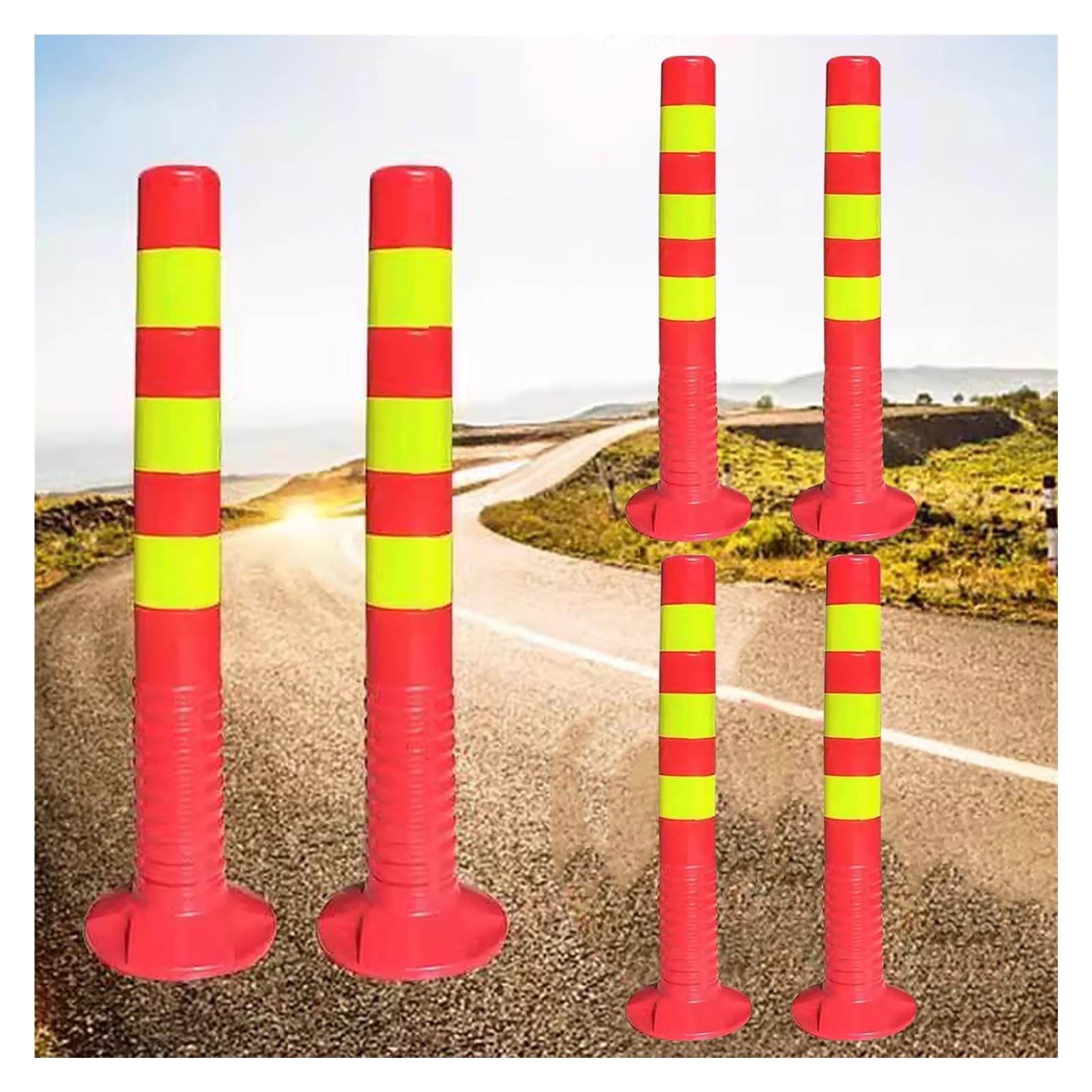 Cônes de sécurité, poteaux de signalisation et de stationnement, Lot de 2, 3, 4, 6 ou 12 cônes de canalisation réfléchissants Flexibles, cônes de sécurité Orange pour allées commerciales, po