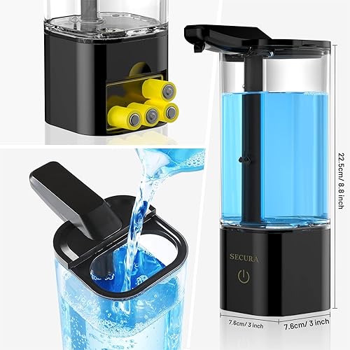 Miniatura 2 de Secura Dispensador automático de jabón de 18.6 onzas, dispensador de jabón líquido sin contacto con temporizador SoapGlow, ajuste de volumen de